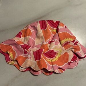 NWT Janie and Jack Floral pink and orange bucket hat Sz 4/5
